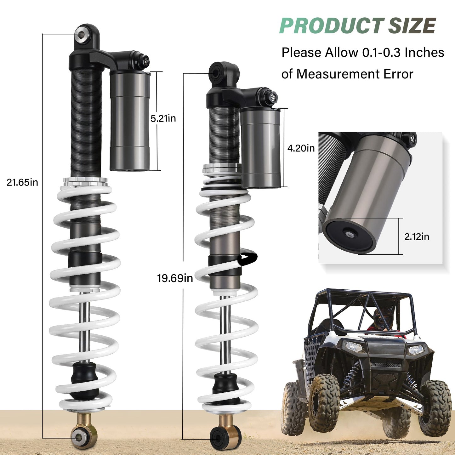 Set of 4 Air Shock Absorbers for Polaris RZR S 800 (2009–2012)