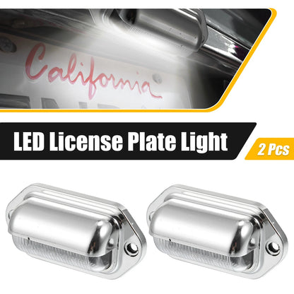 2X LED License Plate Lights for Trailer (6000K White)