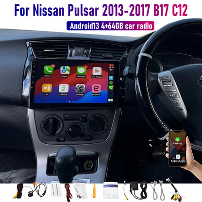 10" Wireless CarPlay Android Auto Head Unit for Nissan Pulsar (2013-2017)