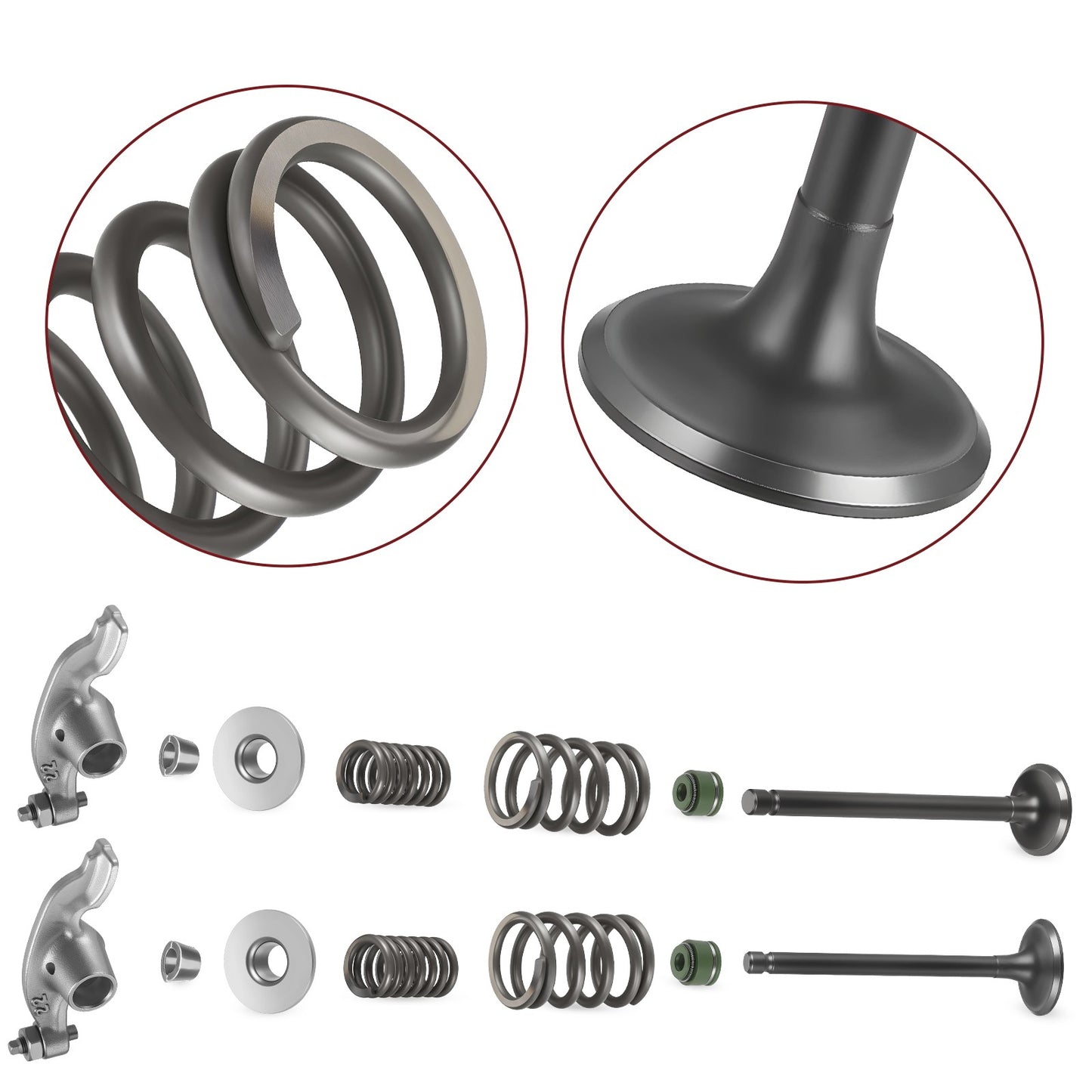 Set of 4 Rocker and Intake Exhaust Valves for Honda CRF80F CRF100F (2004–2023)