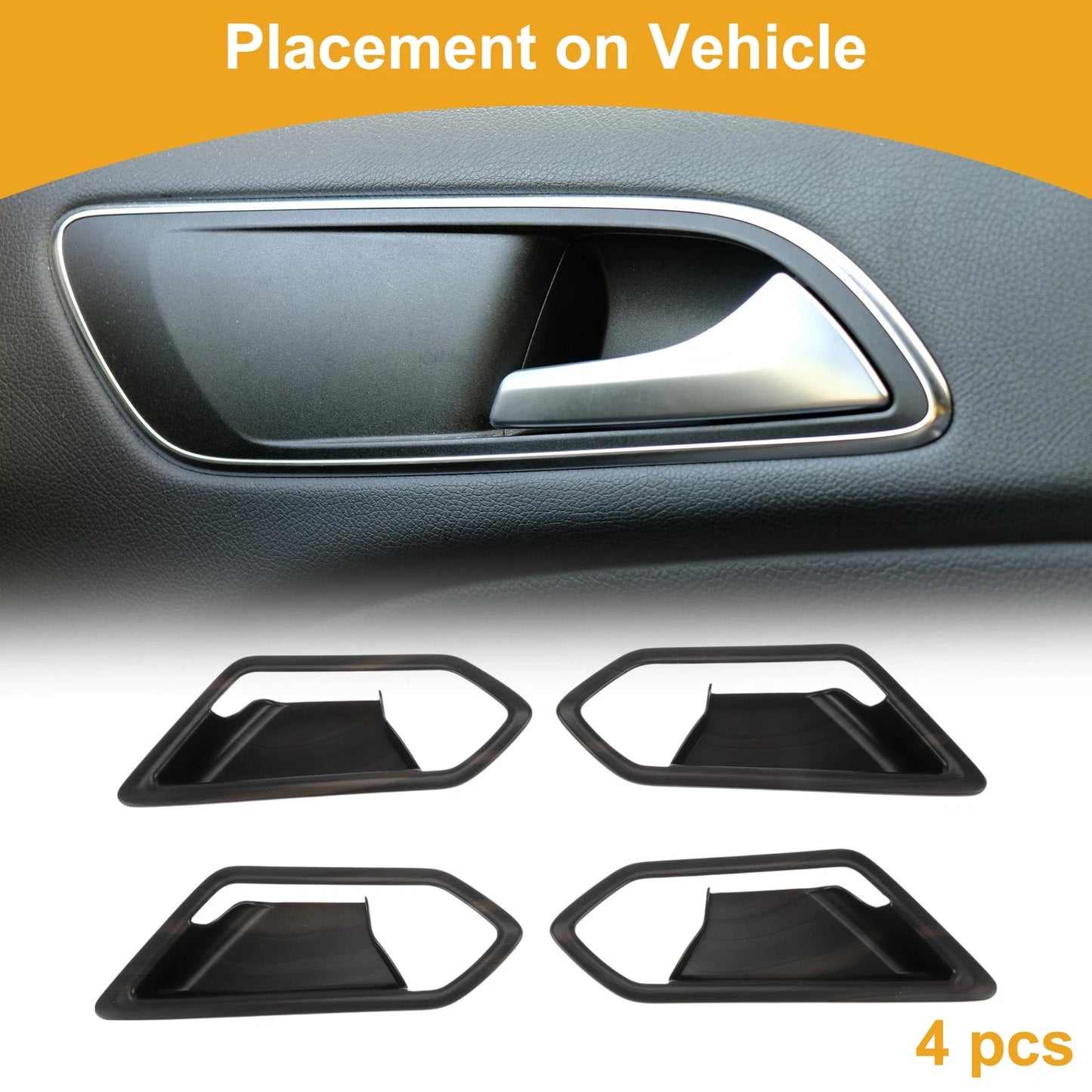 Interior Door Handle Bowl Cover Trim for VW ID4X (2021–2022) Mahogany Brown
