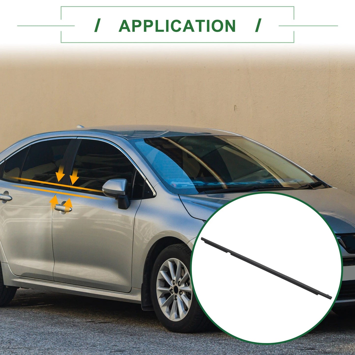 2pcs Weatherstrip Window Seal No.7574002150 for Toyota Corolla