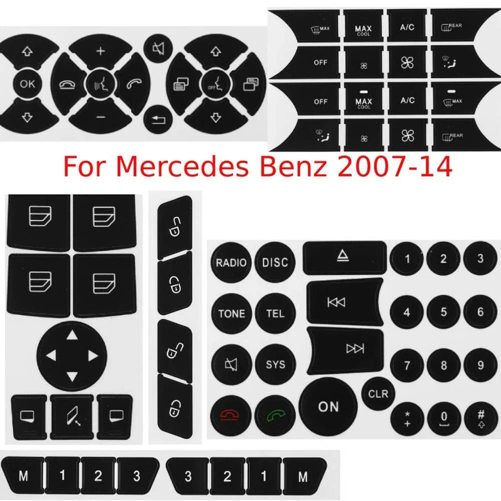 Steering Wheel Window Button Repair Decals Sticker for Mercedes (2007–2014)