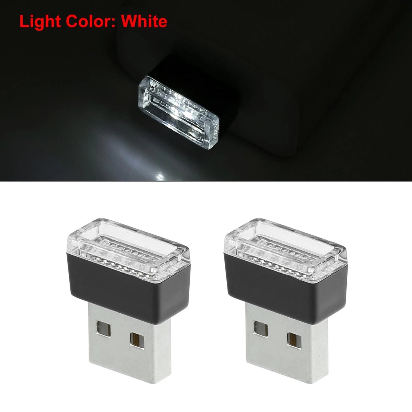 5pcs Mini USB LED Light for Universal Car Interior Decoration