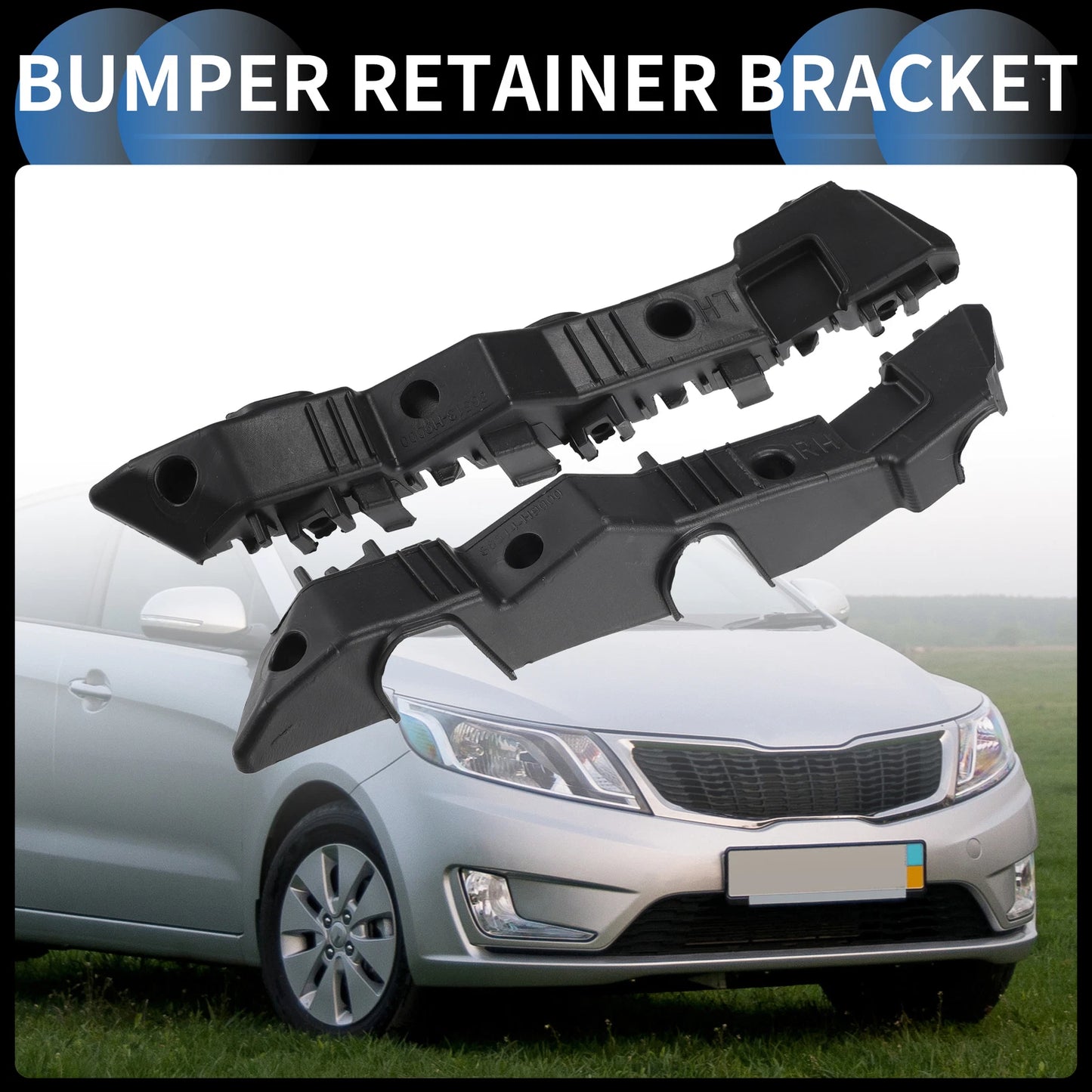 1 Pair Front Bumper Retainer Bracket No. 86513H9000 for Kia Rio (2018–2020)
