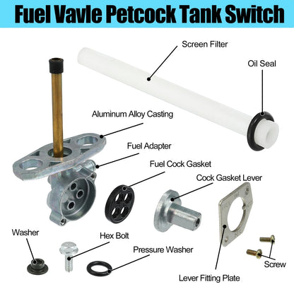 Fuel Valve Petcock Shut Off Kit 16950-HM8-003 for Honda Rancher 350 (2000–2006)