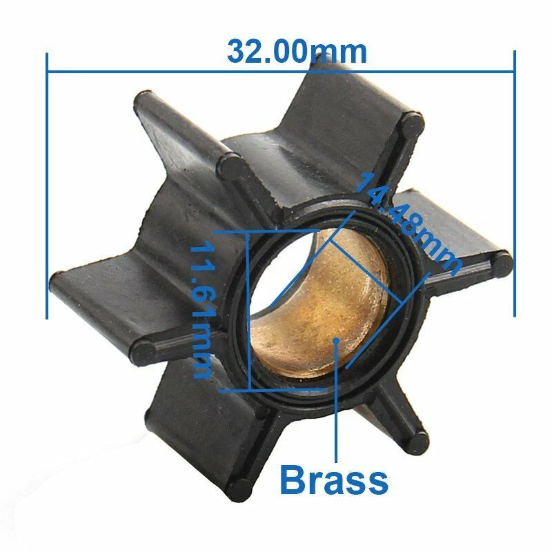 Outboard Water Pump Impeller & Key for Mercury Mariner 4.5-9.8hp
