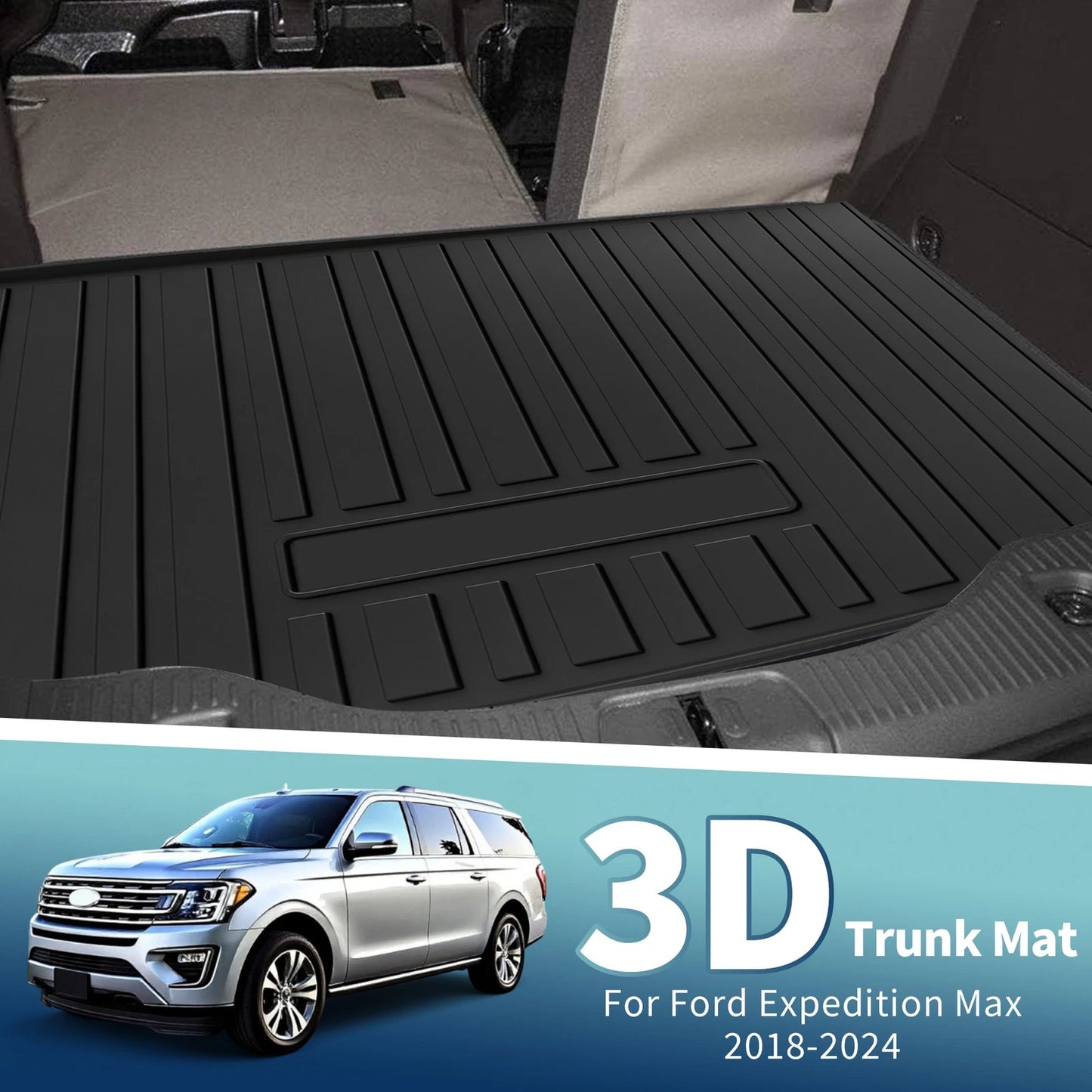 Cargo Liner Rear Trunk Mat for Ford Expedition Max, Lincoln (2018–2024)