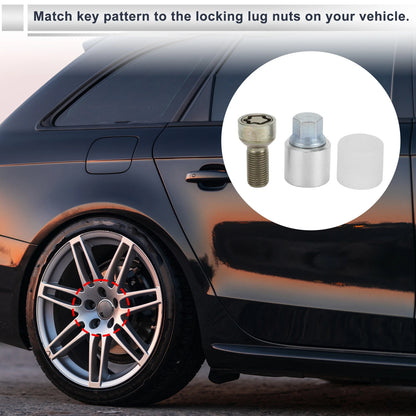 Type C Wheel Lock Lugnut with Bolt Kit Nut Removal Key for Audi A4L A5 (2013–2020)