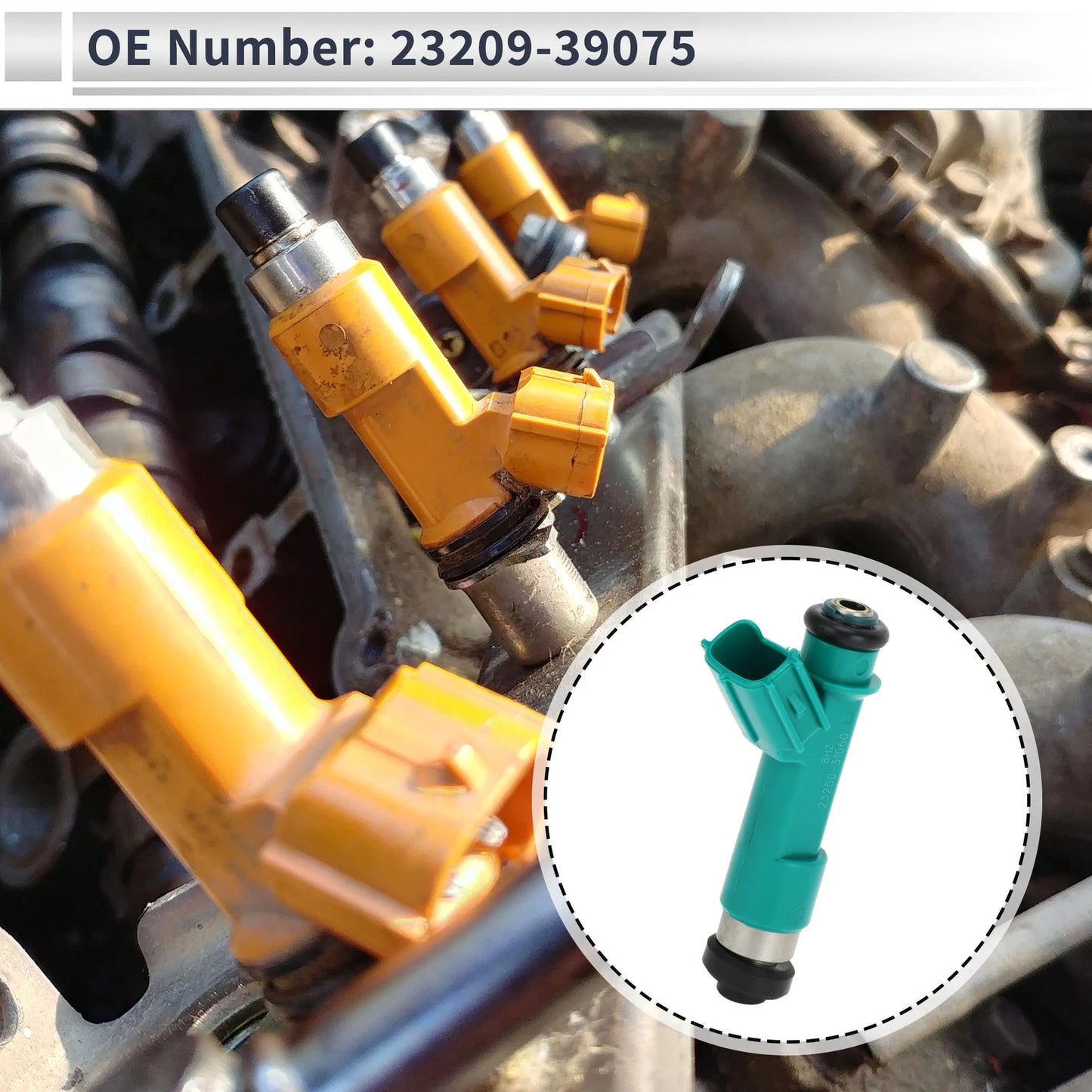 Fuel Injector No. 23209-39075 for Toyota FJ Cruiser (2007–2009) 1 Pc Green