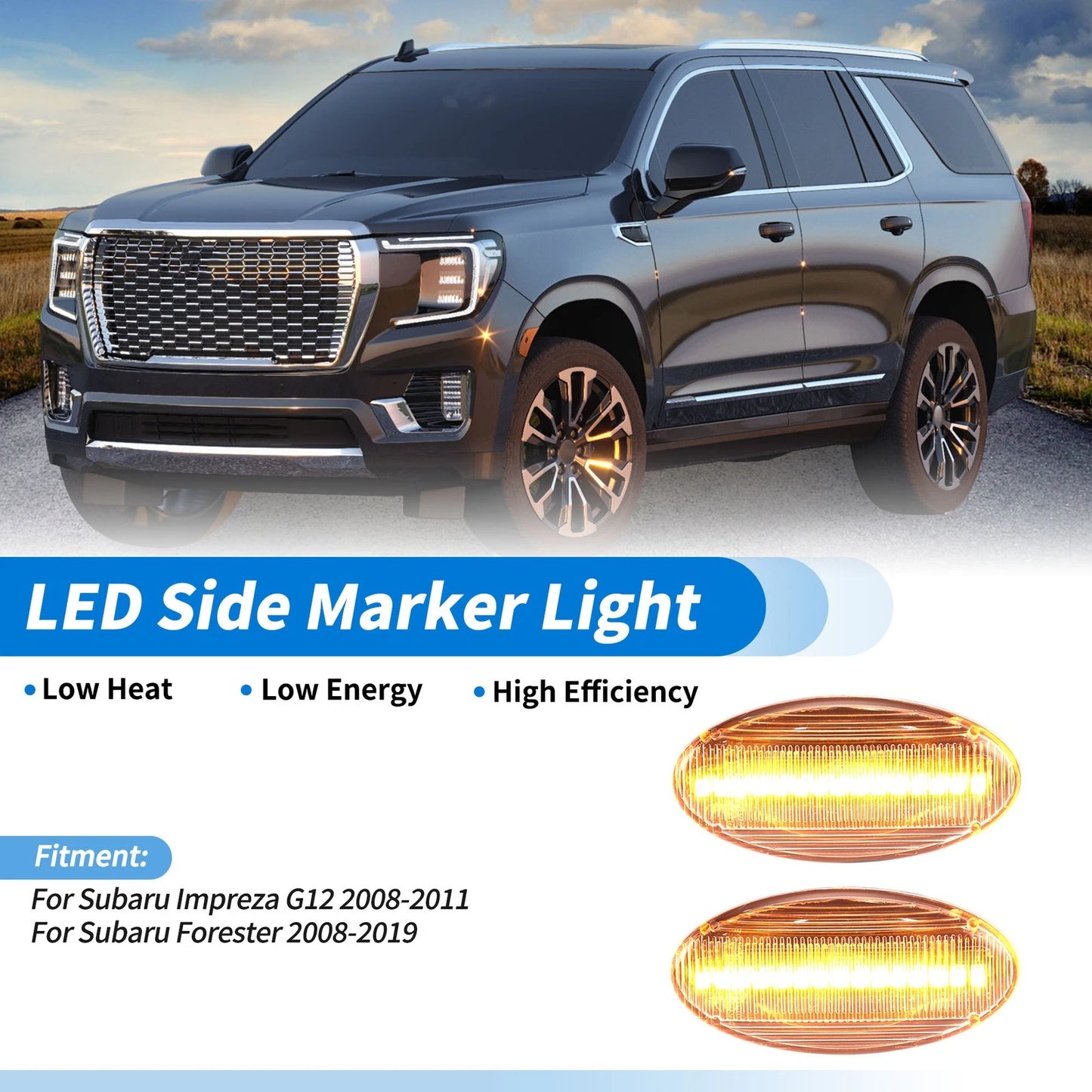 2X LED Side Fender Marker Light for Subaru Impreza G12 (2008–2011)