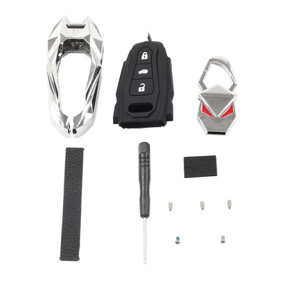 Key Fob Case Shell Cover Silver for Audi A3 A4 A5 A6 A8 Q3 Q5 Q7 R8 S3 S4 S5 S6 (2000–2023)