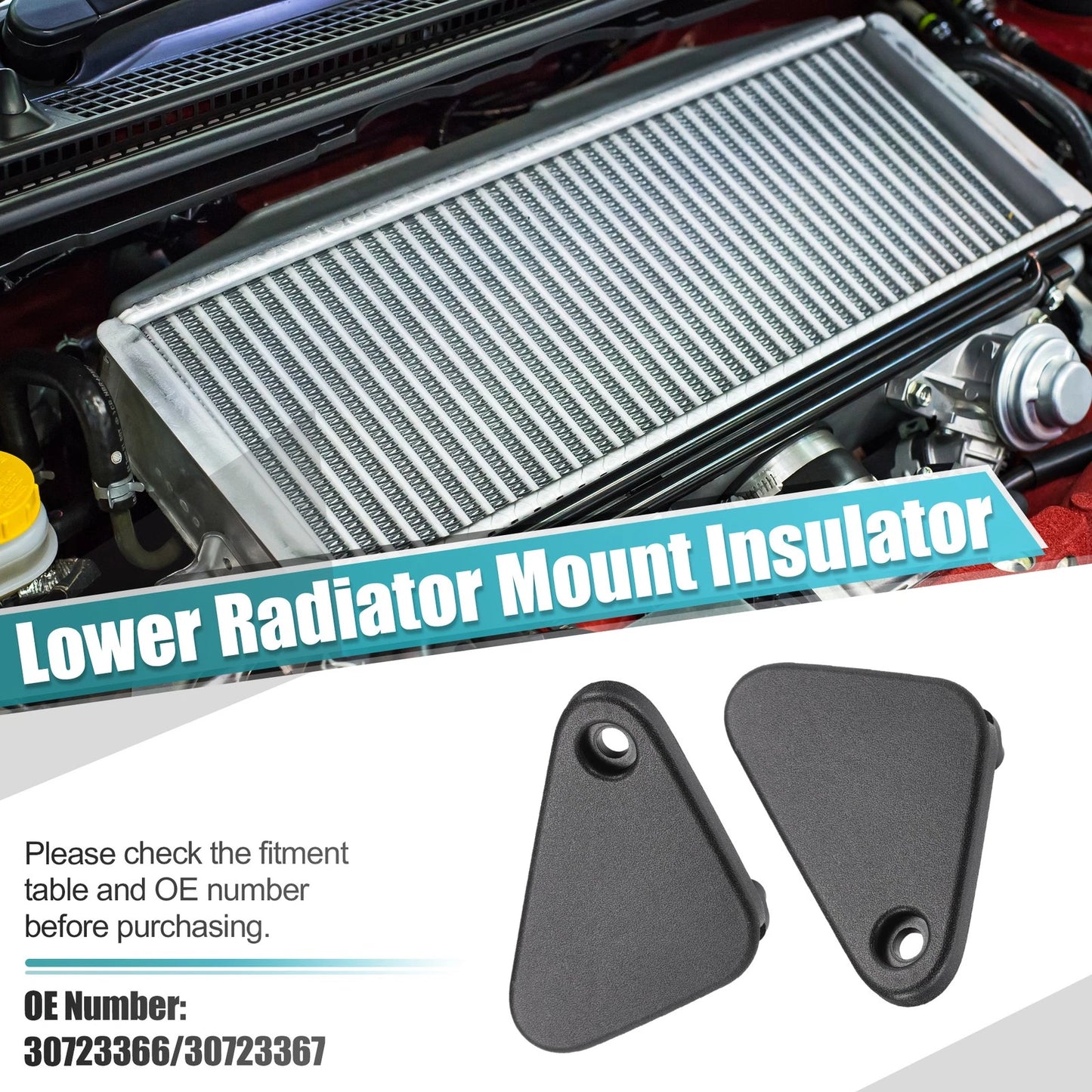 1 Pair Lower Radiator Bracket for Volvo S60 (2011–2018) No. 30723366