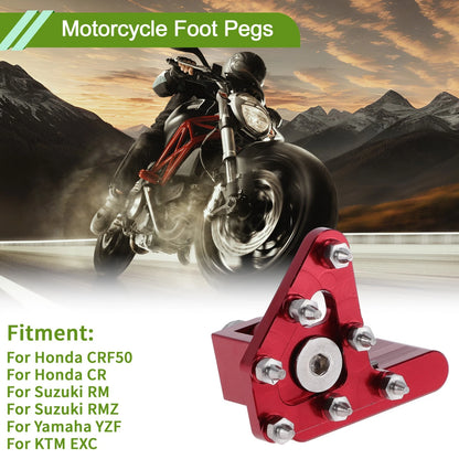Motorcycle Foot Pegs for Honda CRF50 (2004–2023) Red 1 Pc