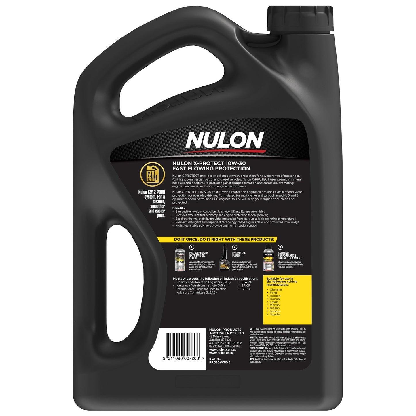 5L Nulon X-Protect 10W30 Engine Oil for Various Makes and Models