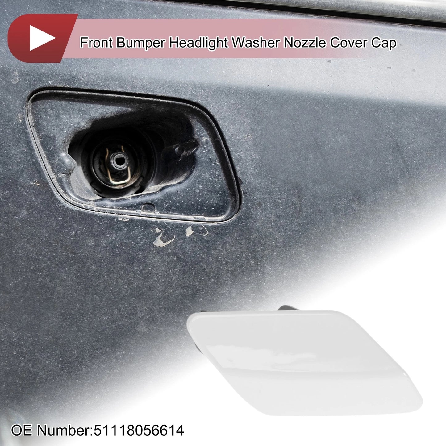 Front Right Bumper Trim Nozzle Cover No. 51118056614 for BMW 320i (2012–2019)