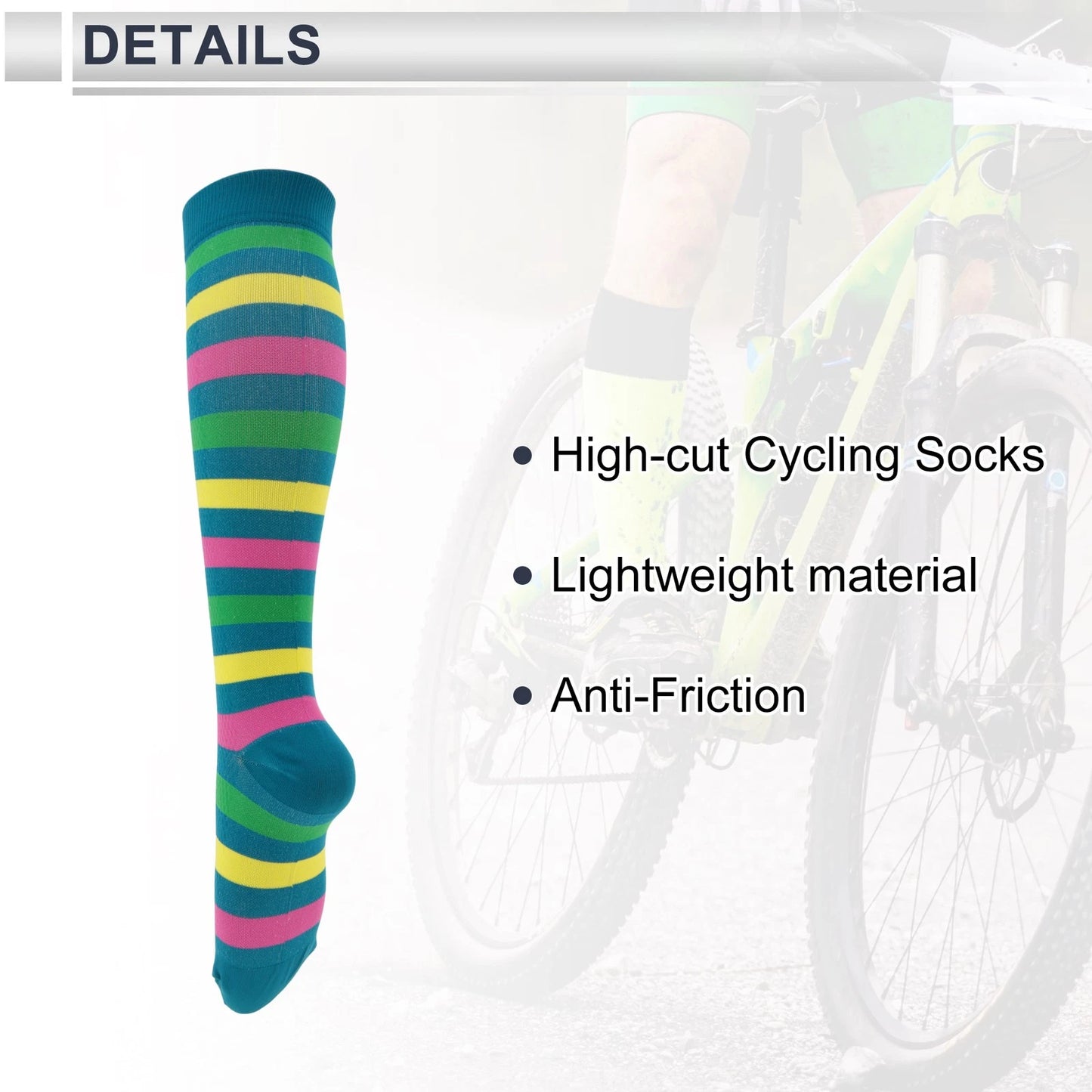 Cycling Socks Anti-friction Size L-XL Green Yellow