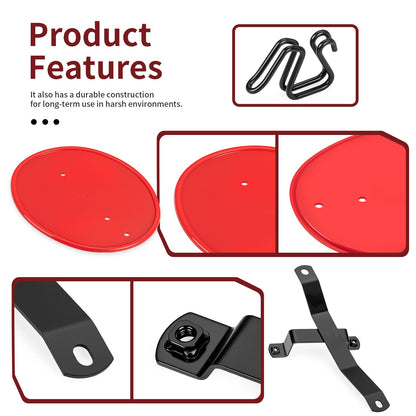 3 Red Number Plate Kit for Honda Z50 Z50R (1979–1987) with Brackets