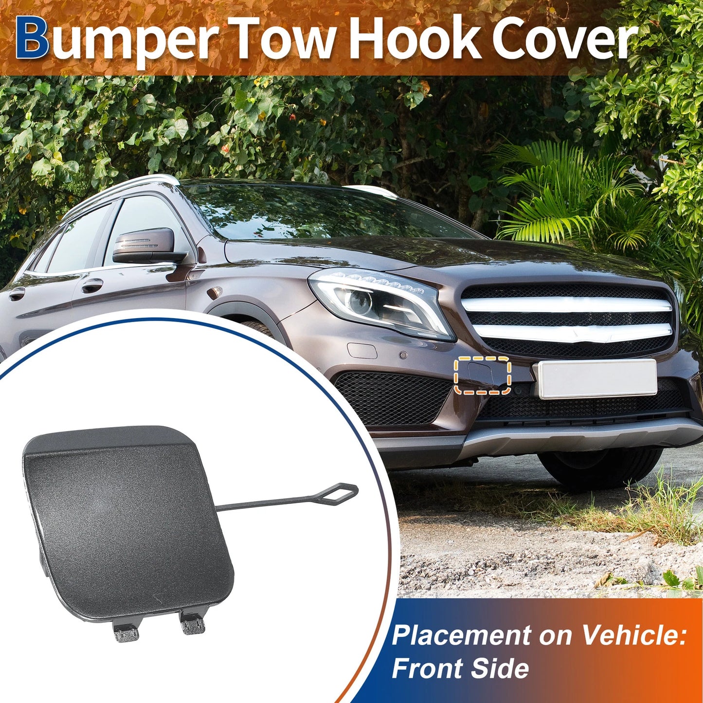 Tow Hook Cover for Mercedes-Benz GLA X156 (2014–2020) No.A1568854922 Gray
