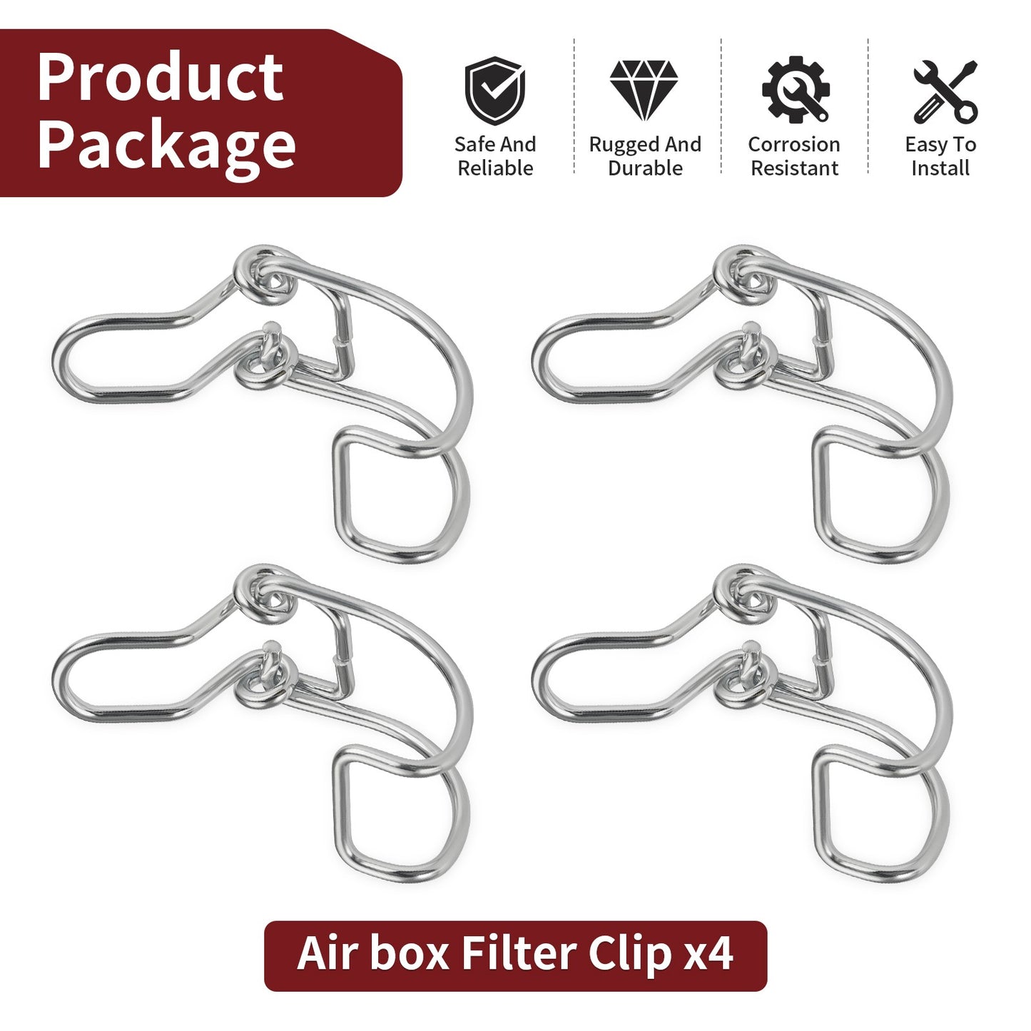 Set of 4 Airbox Clips for Polaris RZR Turbo S (2020–2021)