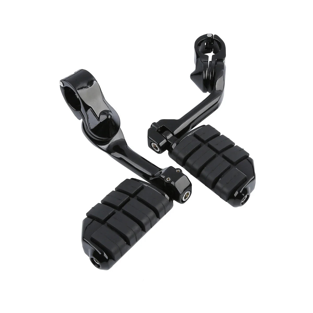 1-1/4" Engine Guards Long Angled Foot Pegs Rest Mount for Harley Touring
