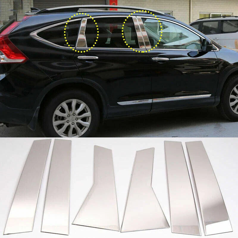 Chrome Pillar Post Stainless Trim Door Cover 6pcs for Honda CR-V (2012–2016)