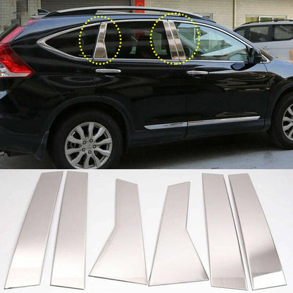 Chrome Pillar Post Stainless Trim Door Cover 6pcs for Honda CR-V (2012–2016)