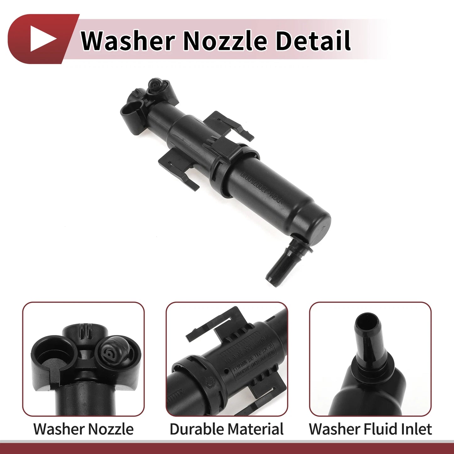 Front Driver Side Headlight Washer Nozzle for BMW 535i (2010–2016) No. 61677149885