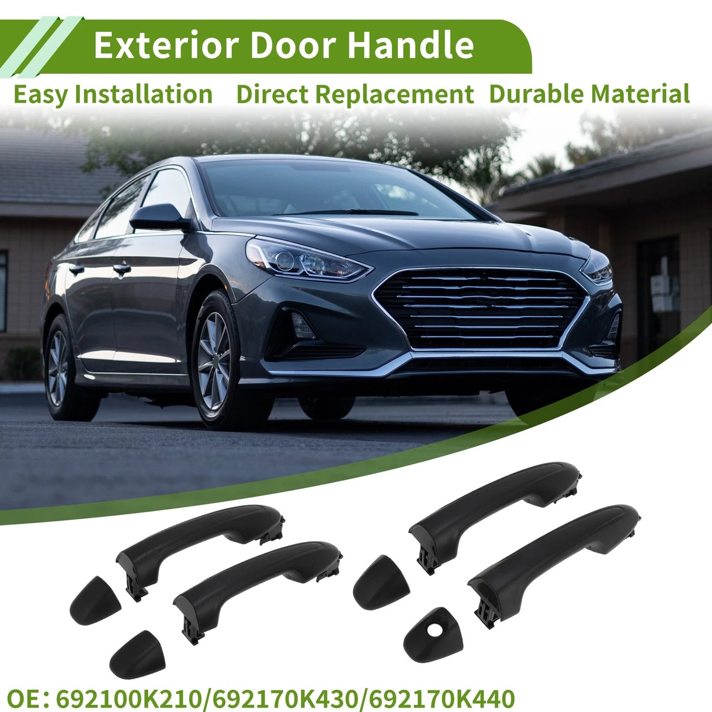 Set of 1 Car Door Handle for Toyota Hilux Fortuner (No. 692100K210) Black