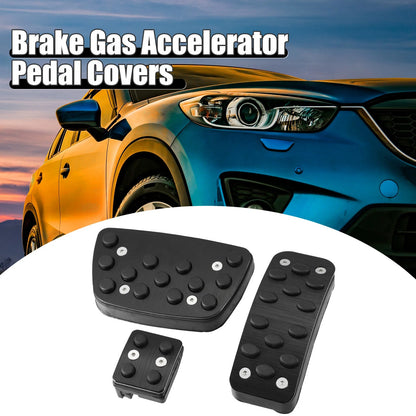 3pcs Brake Gas Accelerator Pedal Covers for Toyota Camry (2012–2017) Black