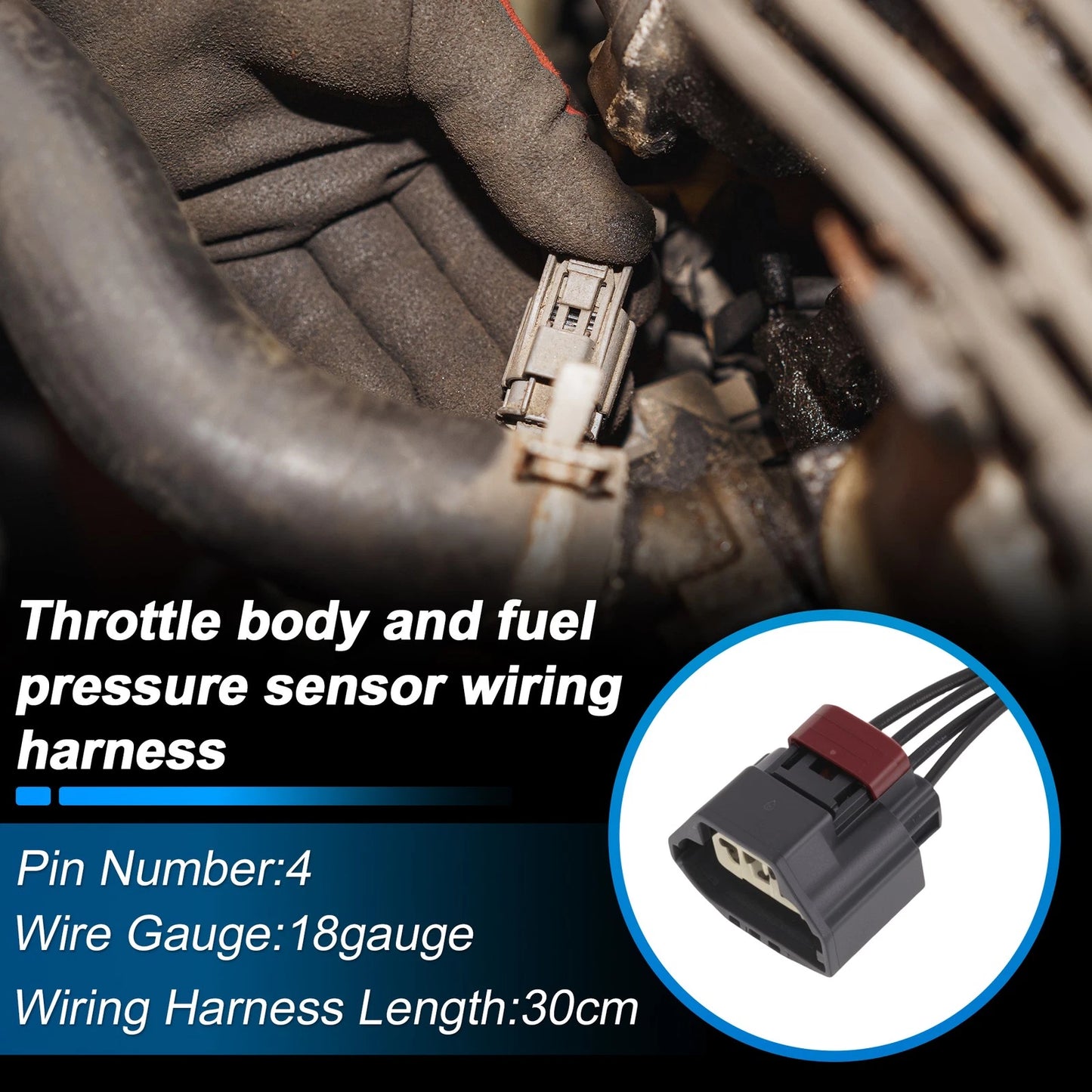 Fuel Rail Pressure Sensor Connector Pigtail for Ford C-Max (2013–2018) No.PT1287
