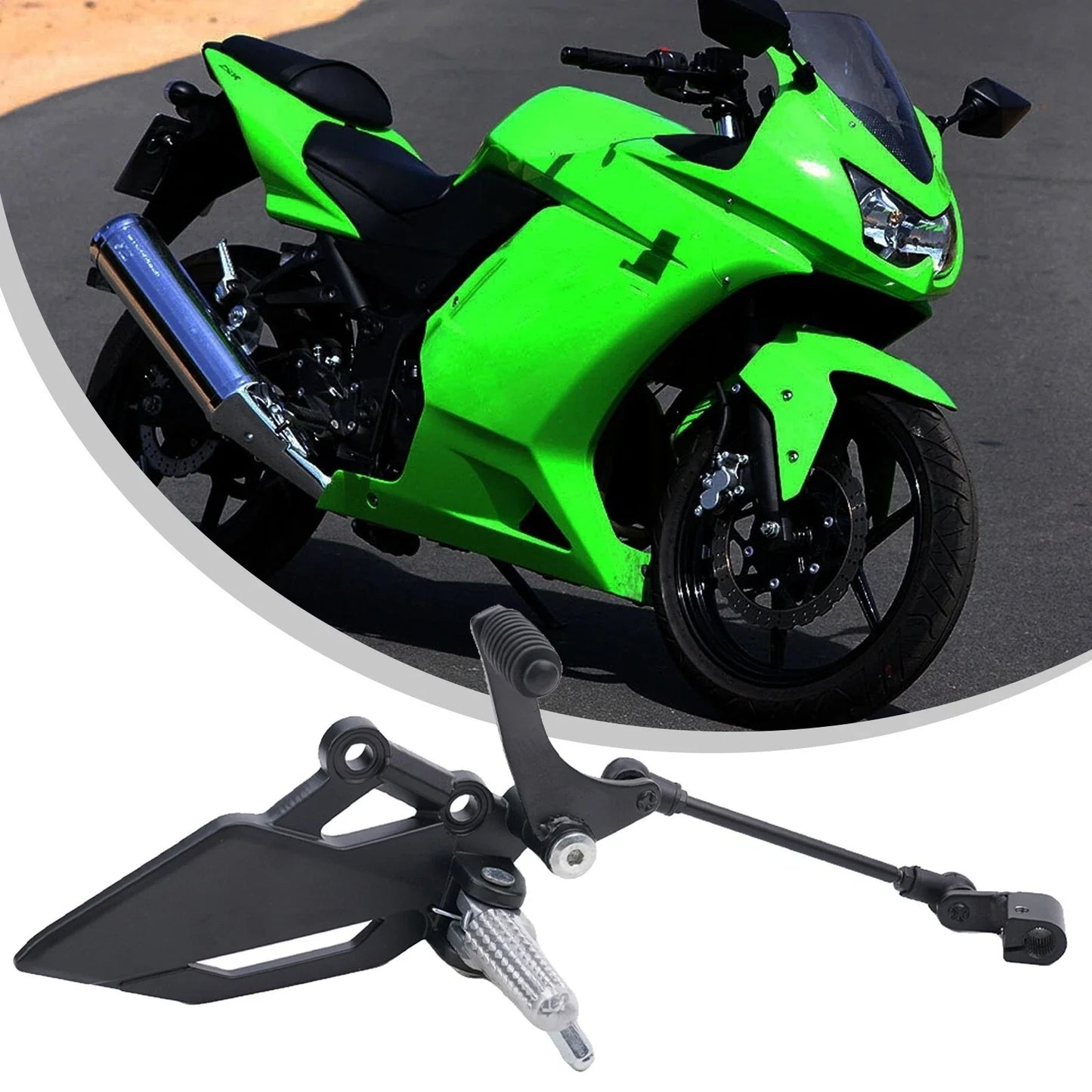 Left Foot Peg Bracket Brake Pedal High Temp Paint for Kawasaki EX 250R
