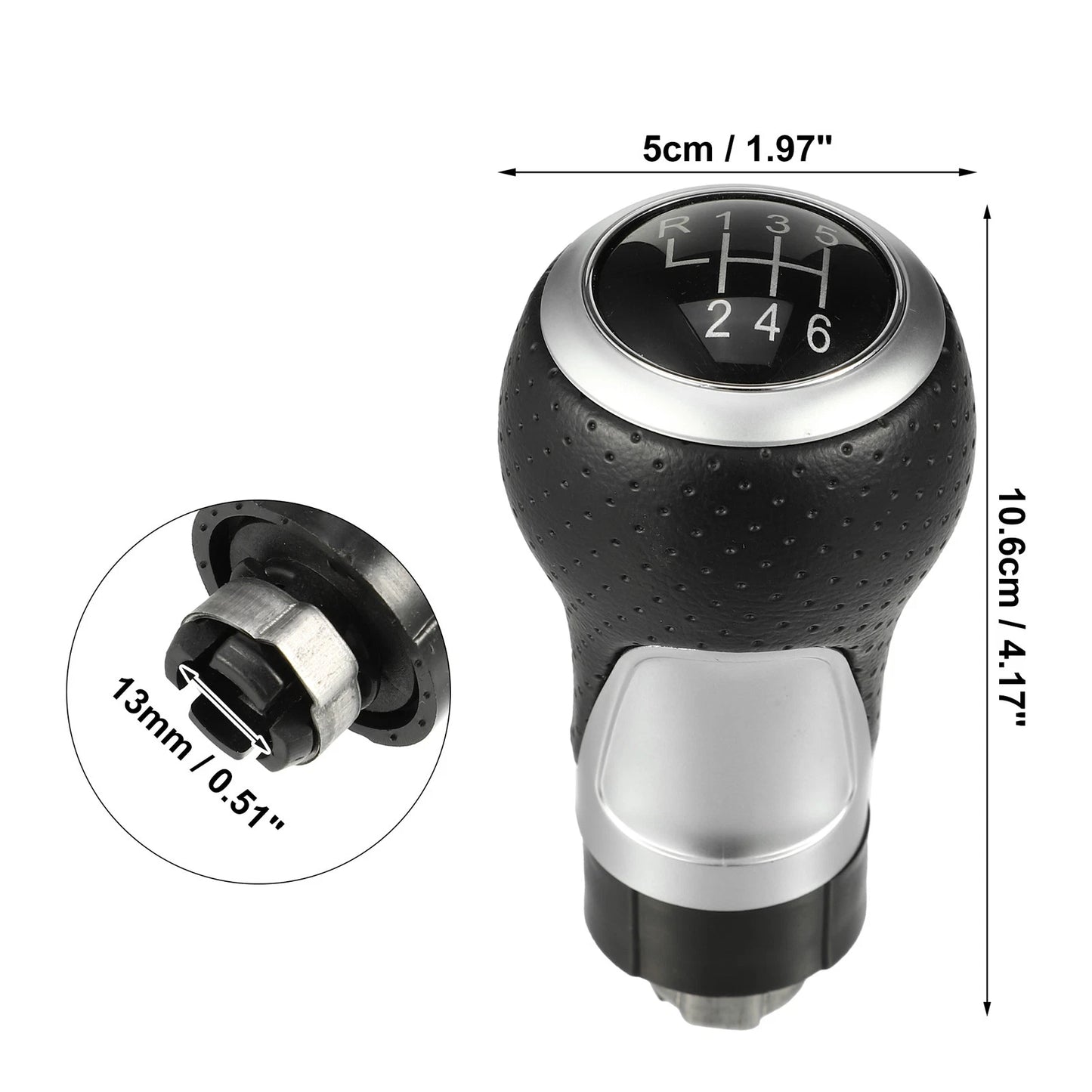 Set of 1 Gear Shift Knob for Audi A3 (2003–2013) Black 6 Speed
