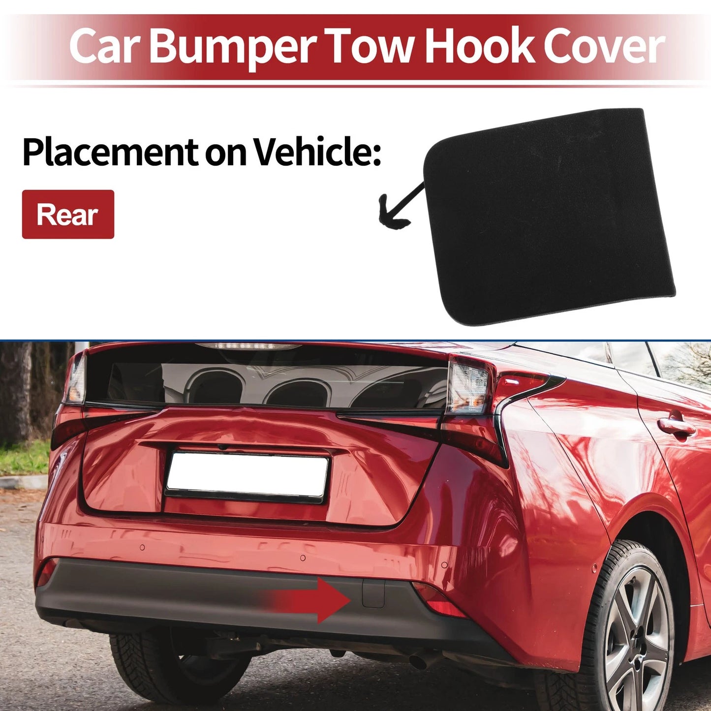 Rear Tow Hook Cover Cap for Toyota Prius (2021–2022) No. 5216947070 Black