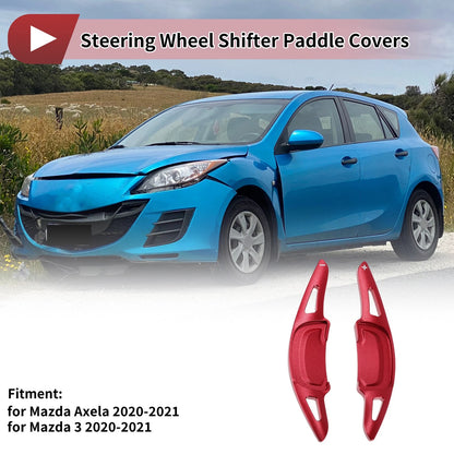 Set of 2 Red Aluminum Alloy Steering Wheel Paddles for Mazda Axela (2020–2021)