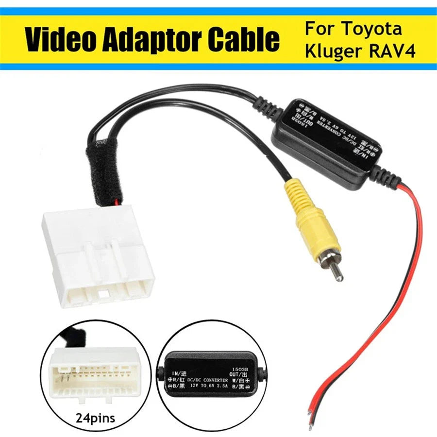 Reversing Camera to GPS Head Unit 24 Pin Adapter Wire for Toyota