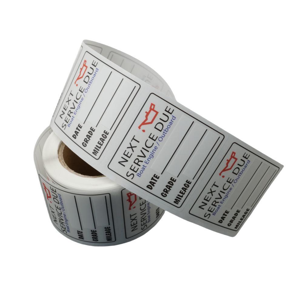 Set of 200 Oil Change Reminder Stickers for Car/Boat