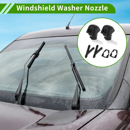Windshield Washer Nozzle Set of 2 with Y Hose Connector for Honda Odyssey