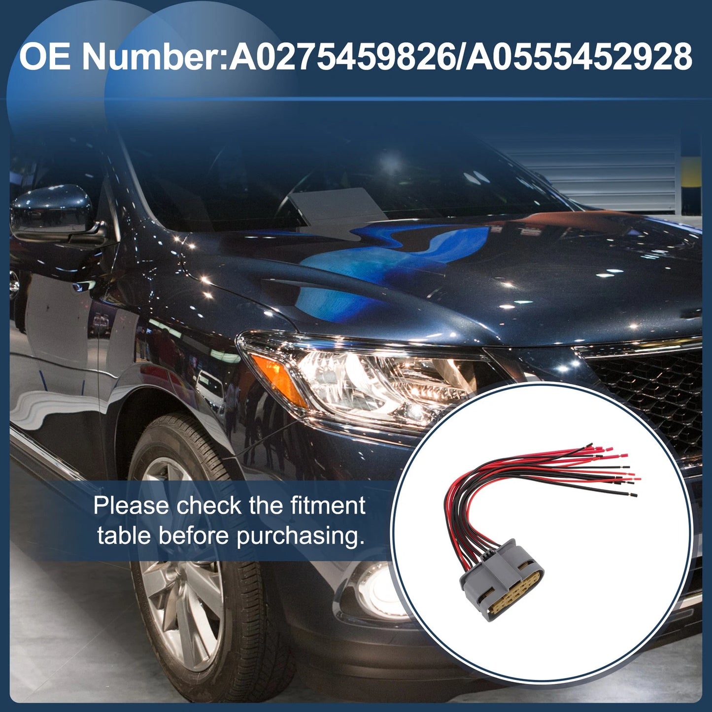 Headlight Cable Repair Kit A0275459826 for Mercedes-Benz E300 E350 E400 E500 (1995–2019)