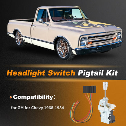 Headlight Switch Pigtail Kit 1995179 for Chevy (1968–1984) 8 Pin Connector