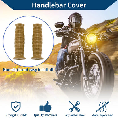 7/8" Rubber Handlebar Grips for Motorcycle (22mm)