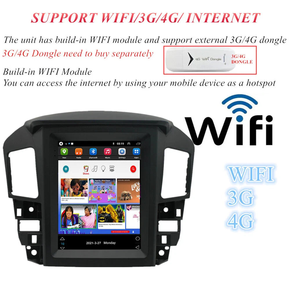 9.7" Android 11 Stereo Radio GPS for Lexus RX300, Toyota Harrier (1998-2003)