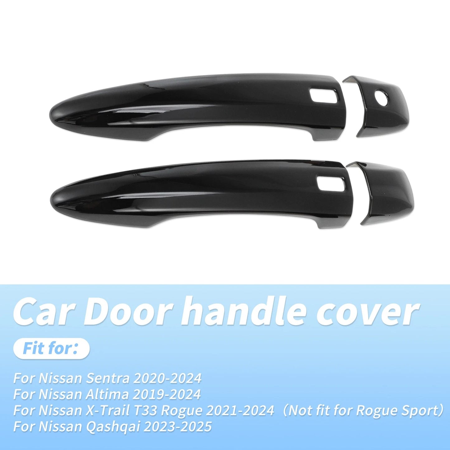 Door Handle Cover Protector for Nissan Sentra Altima X-Trail (2013–2023) Glossy Black
