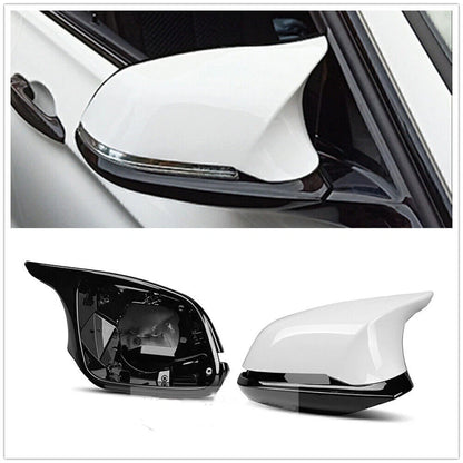 1 Pair White Side Door Mirror Covers for BMW F20 F22 F30 F33 F36 (2011-2019)
