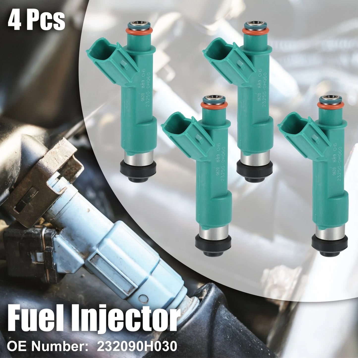 Set of 4 Flow Matched Fuel Injectors 12 Holes No. 232090H030 for Toyota Camry