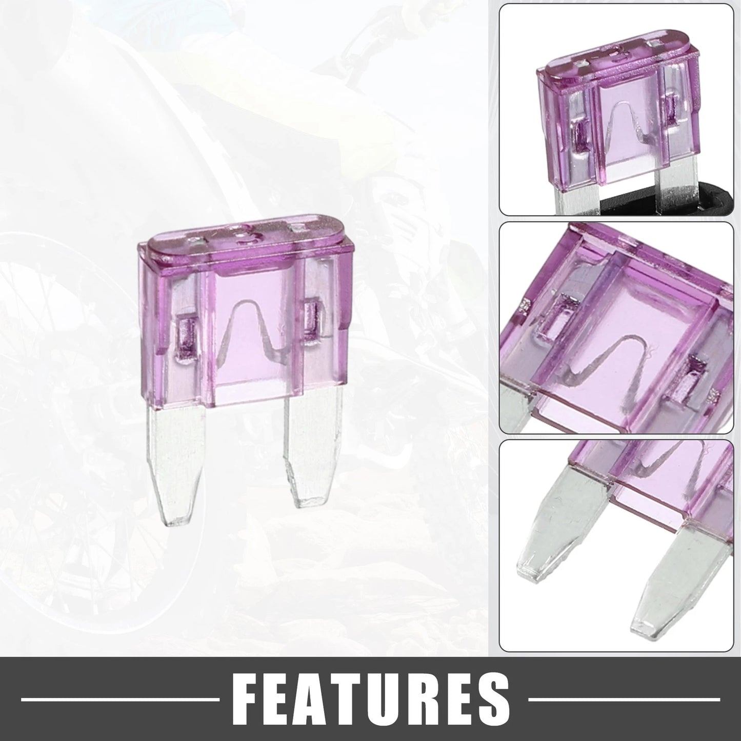 Set of 3 Mini Blade Style Fuses with 16 AWG Fuse Holder