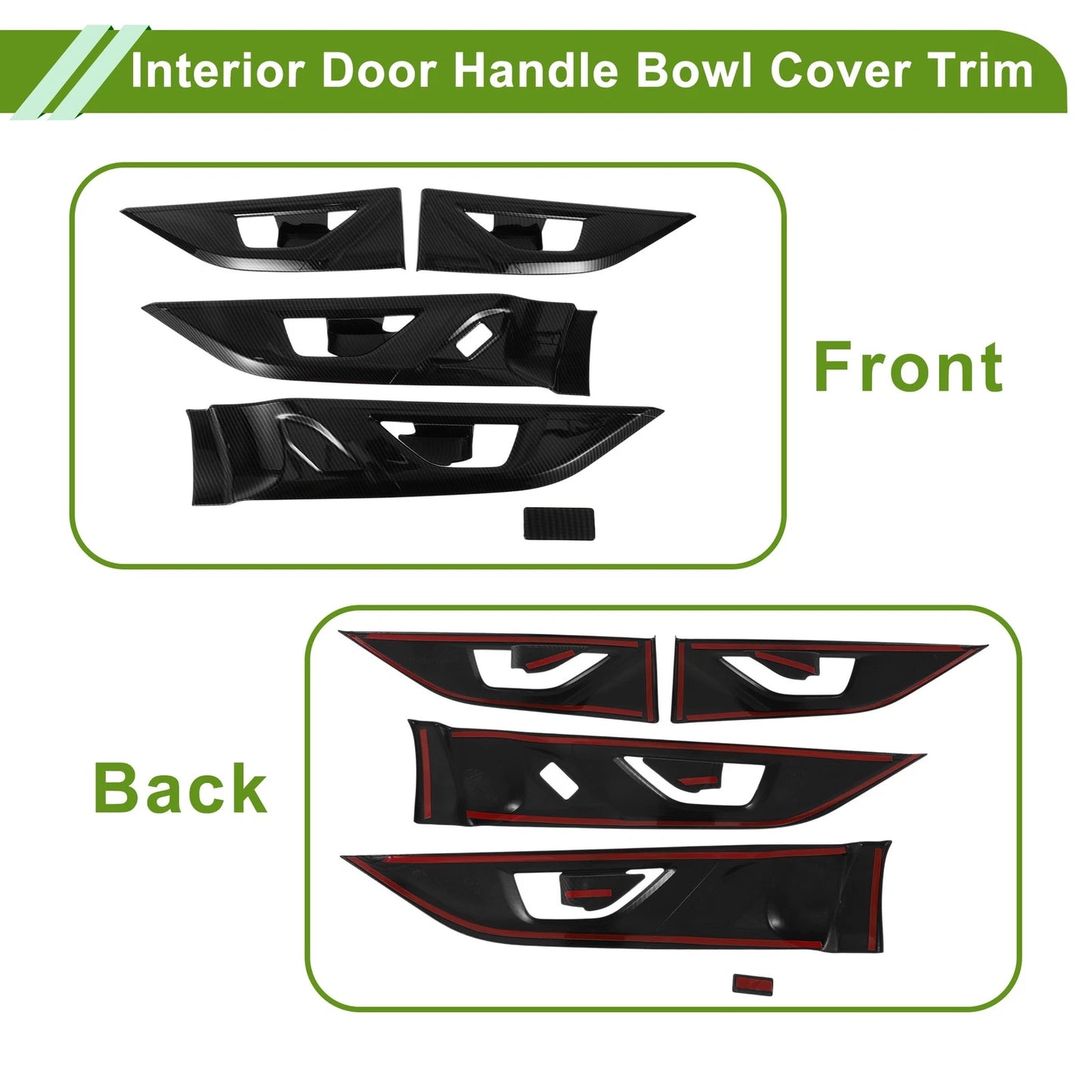 Interior Door Handle Bowl Cover Trim for Subaru Outback (2020–2024) Carbon Fiber Black