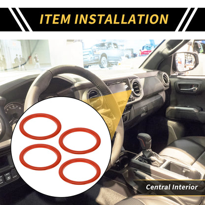 Set of 4 AC Vent Dashboard Decoration Rings for Toyota Tundra (2014–2021) Orange