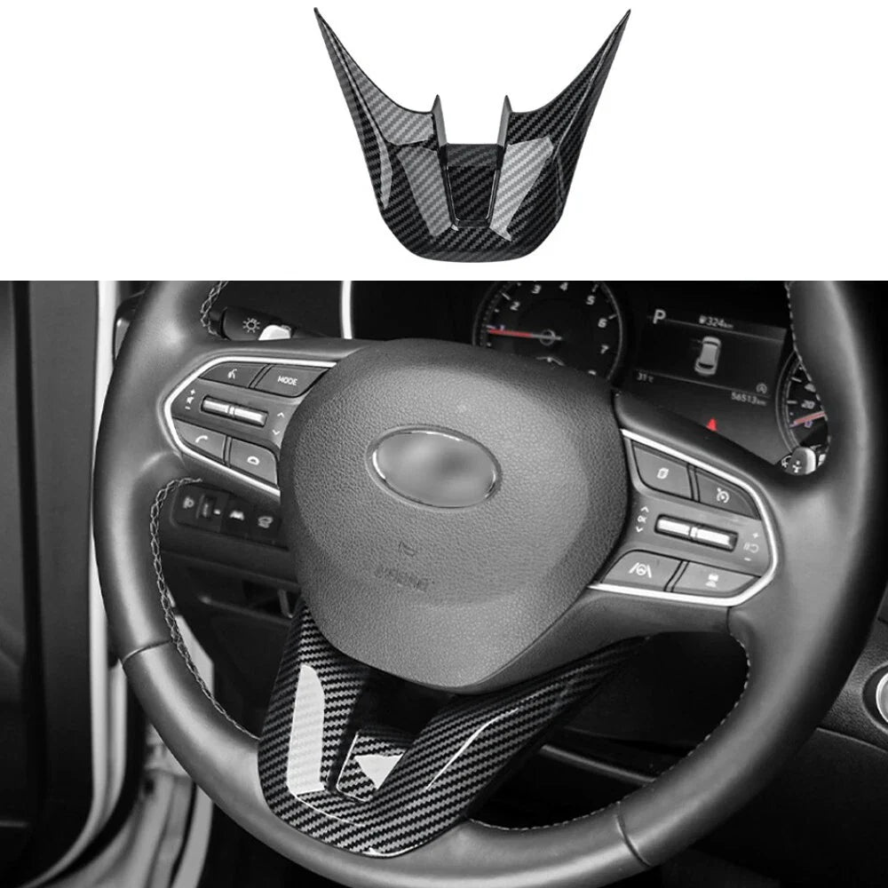 Carbon Fiber Steering Wheel Cover for Hyundai Santa Fe Palisade (2020–2023)