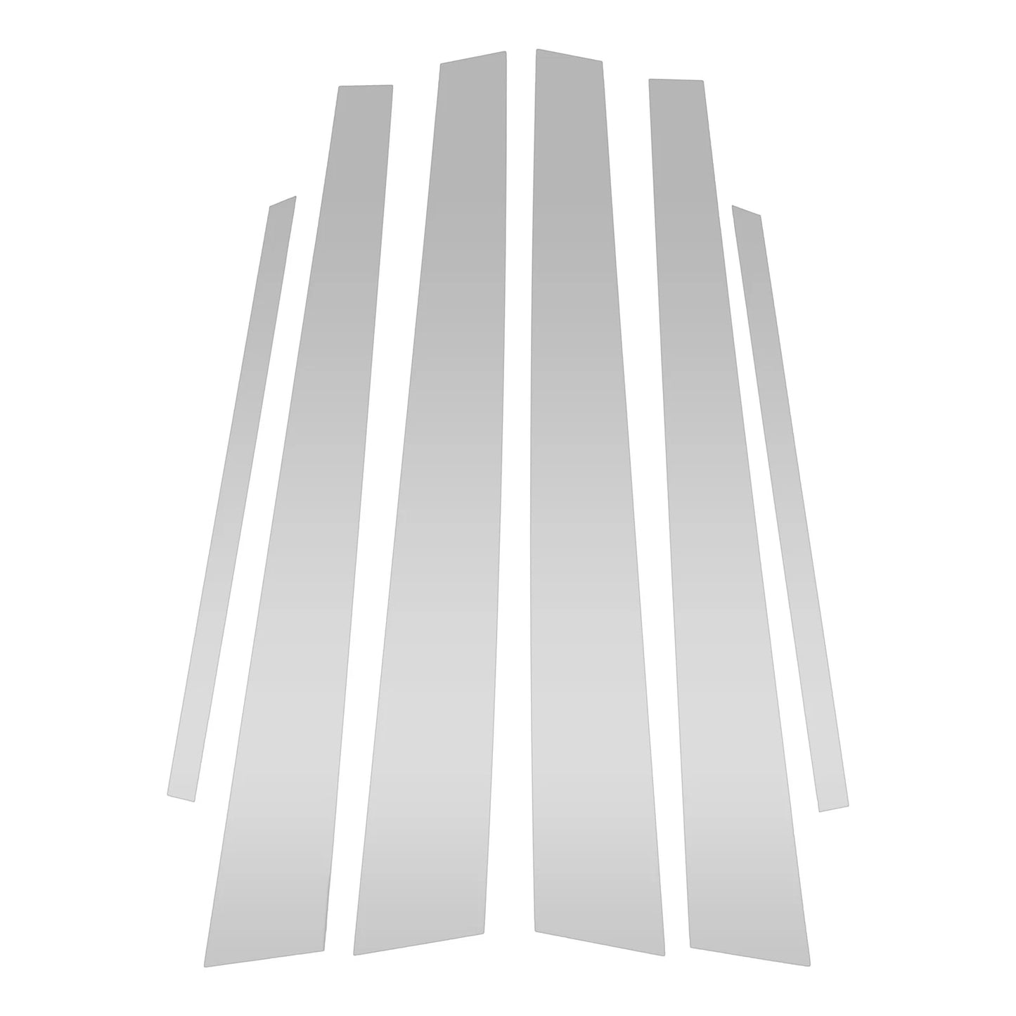 Set of 6 Door Pillar Window Trim for Mitsubishi Lancer (2002–2007) Silver Tone